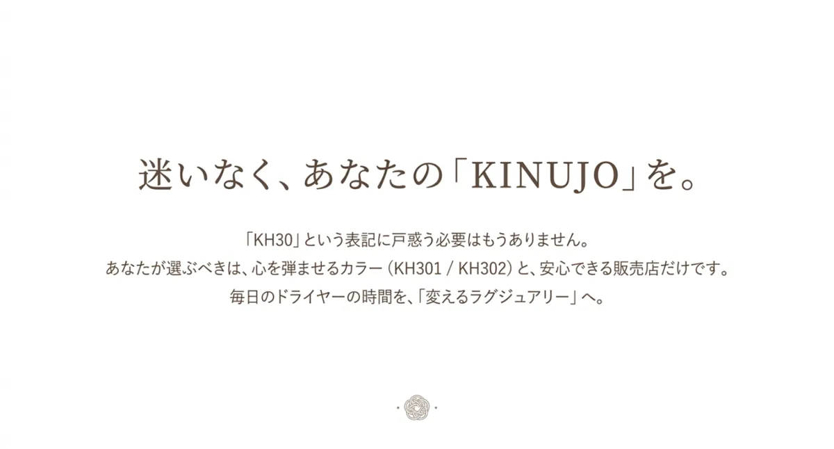迷いなくあなたのKINUJOを選ぶためのまとめスライド